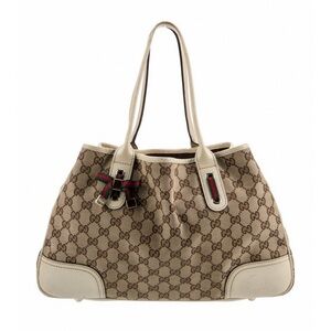 Gucci GG Canvas Princy Tote Brown and Cream Monogram Tote with dustbag